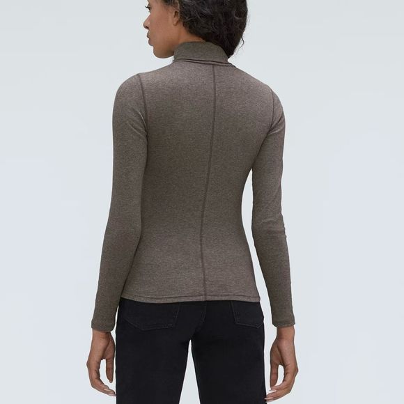 NWOT Everlane The Supima® Micro-Rib Turtleneck Washed Heathered Fatigue M - Picture 5 of 13